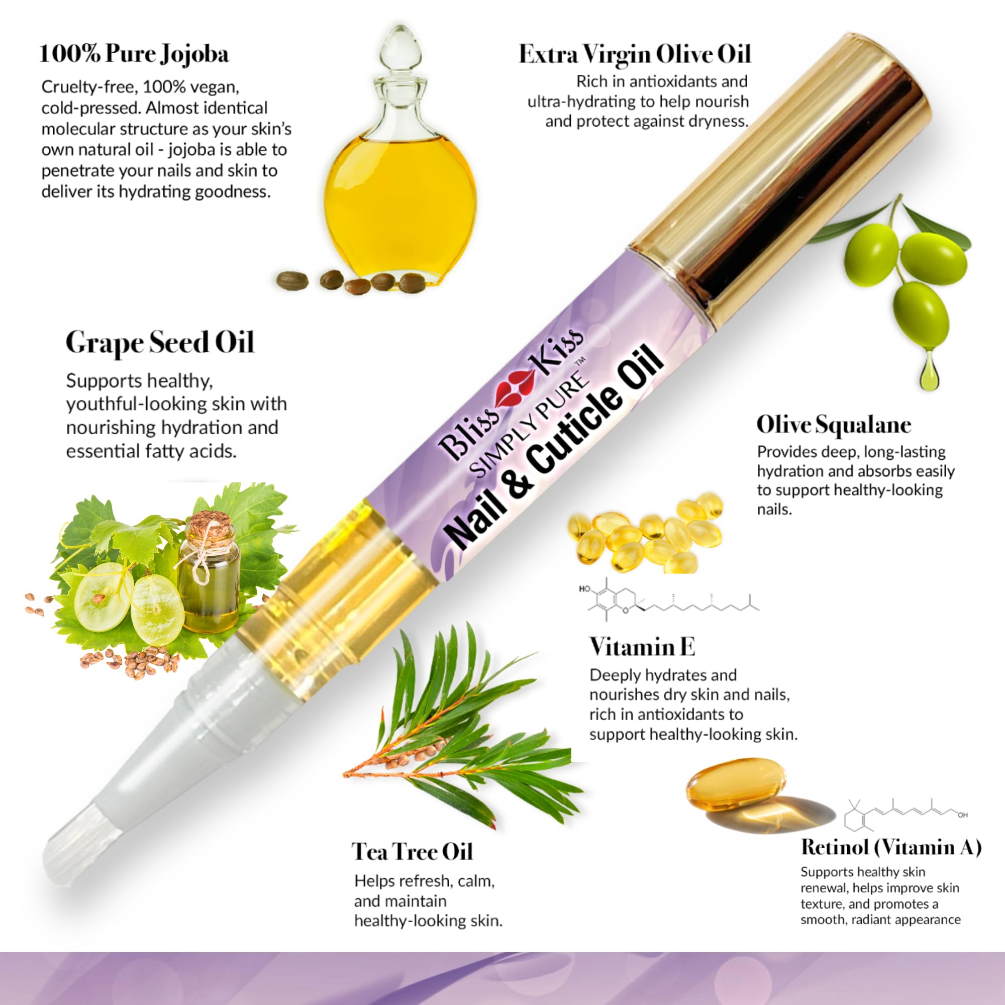 Bliss Kiss nail oil pen applicator tip detail