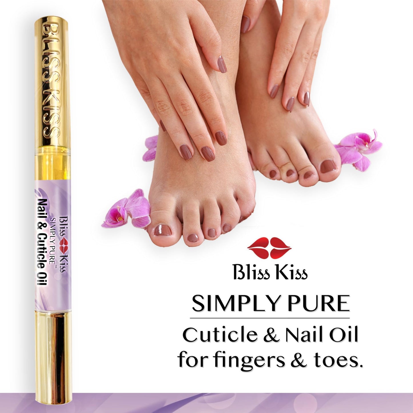 Application of Bliss Kiss nail oil on natural nails