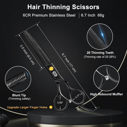 CIICII texturizing thinning scissors highlighting the twenty-seven teeth design for blending hair