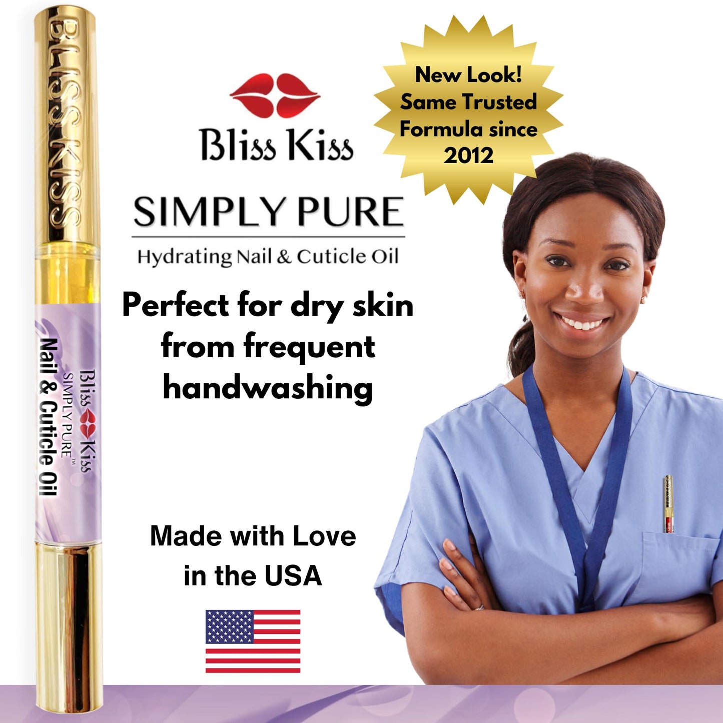 Bliss Kiss Lavender Vanilla fragrance nail treatment pen
