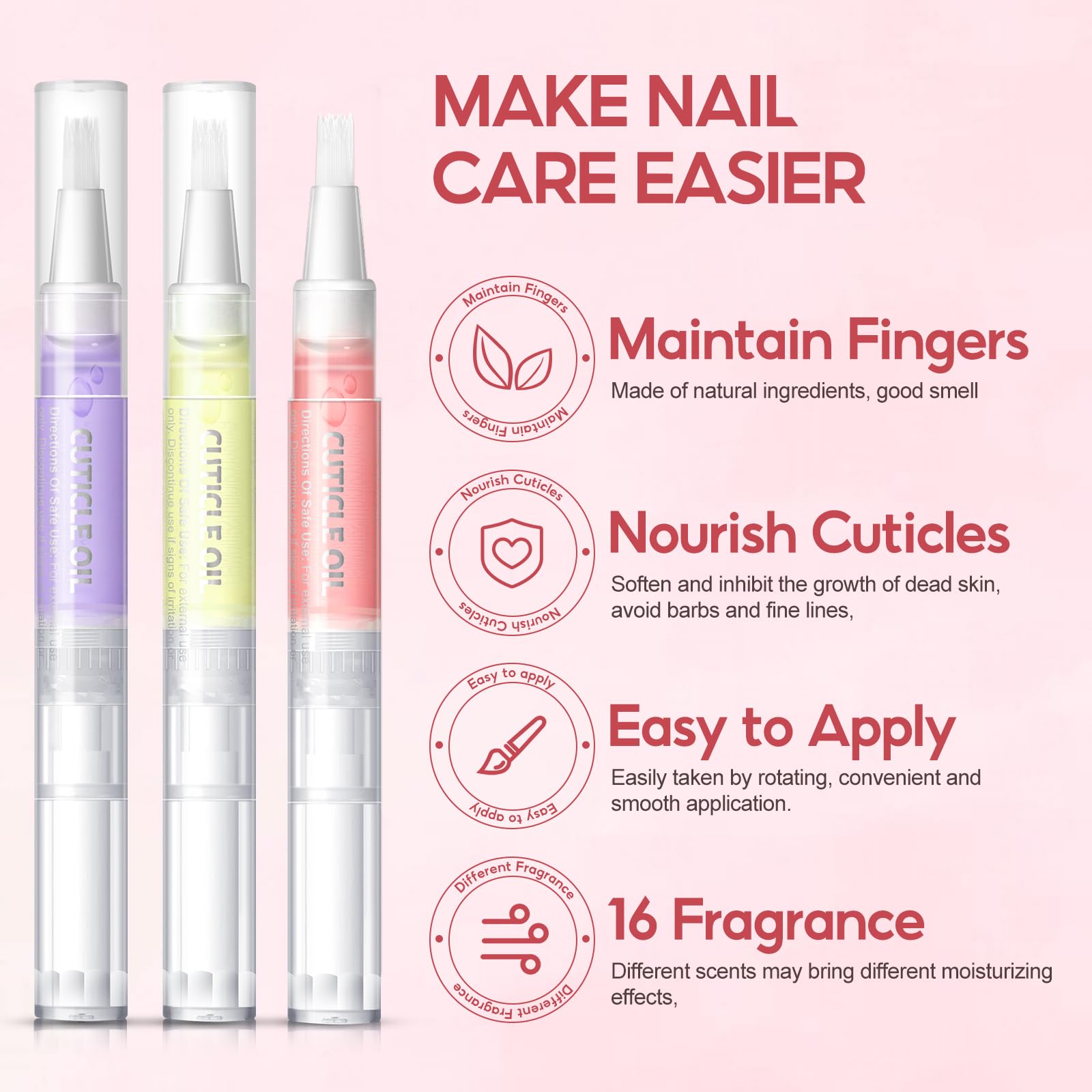 Close up of cuticle oil pen brush applicator tip