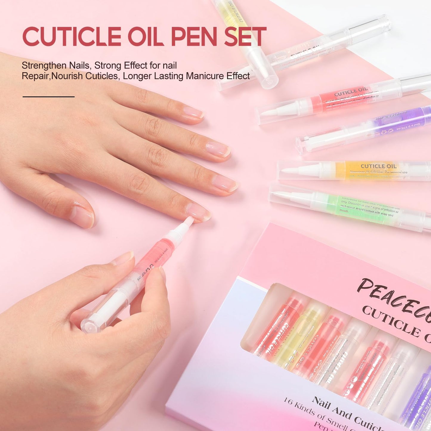 Cuticle oil pens inside a travel makeup bag