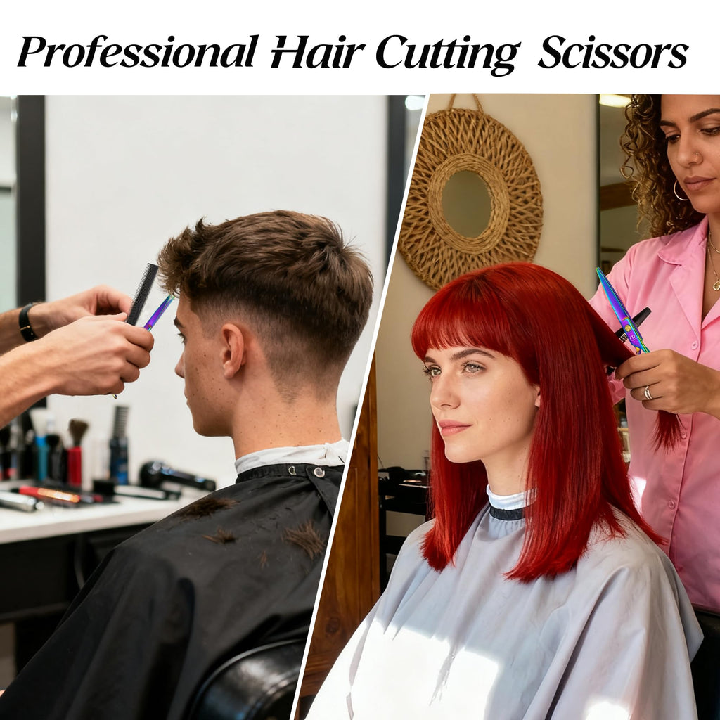Authentic imported Japanese steel hair cutting scissors kit for men and women.