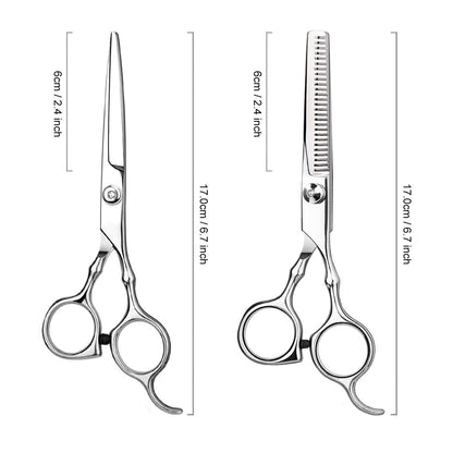 Himart salon scissors set detailing the ergonomic handle and curved finger rest