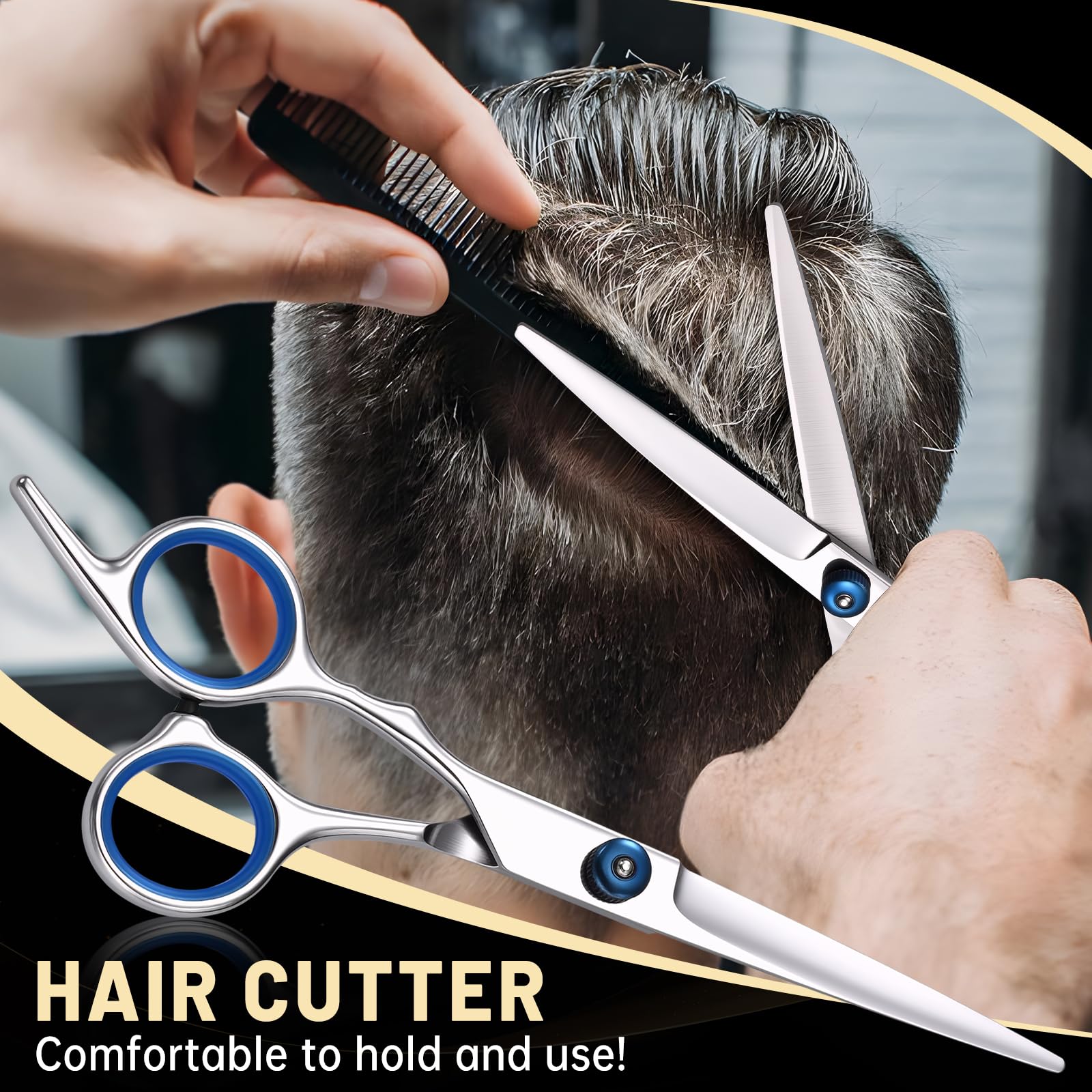 Manifest Picks professional texturizing thinning shears highlighting the precision teeth for blending hair