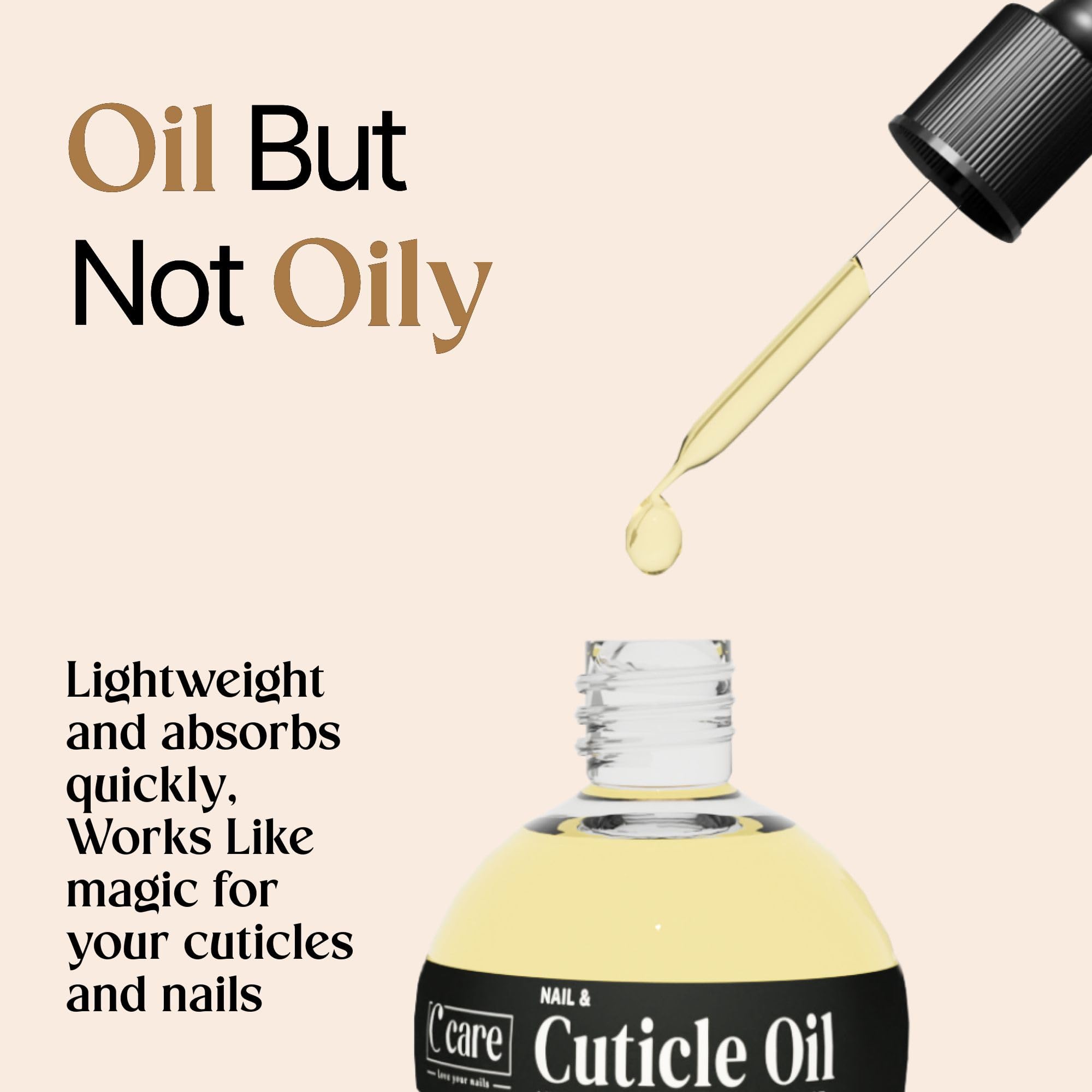 Applying C Care sweet almond oil to fingernail cuticle