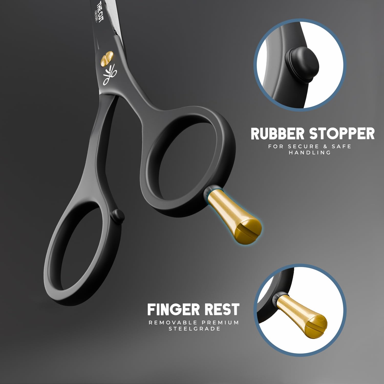 High carbon stainless steel hair cutting scissors close up blade edge
