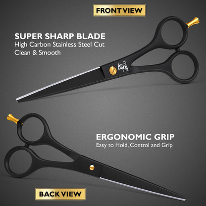 Close up view of the ultra sharp razor edge salon scissor blades for precise hair trimming.