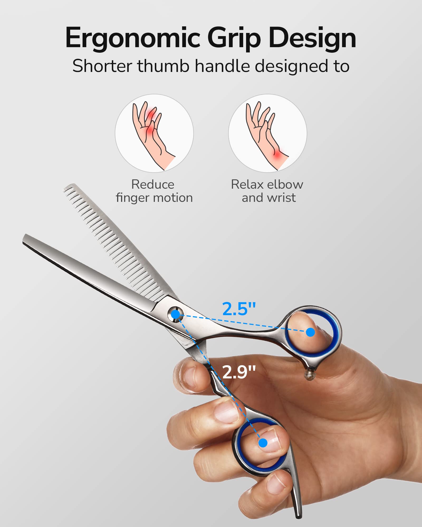Premium Japanese stainless steel hair texturizing shears side angle view