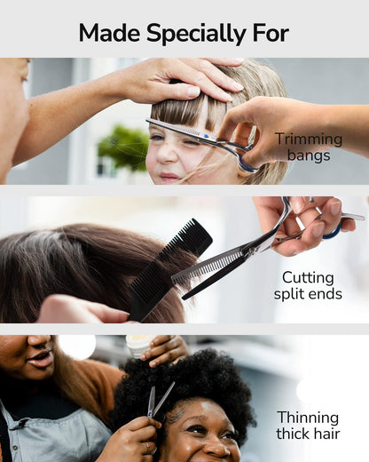 Imported ULG professional hair scissors with hand sharpened teeth