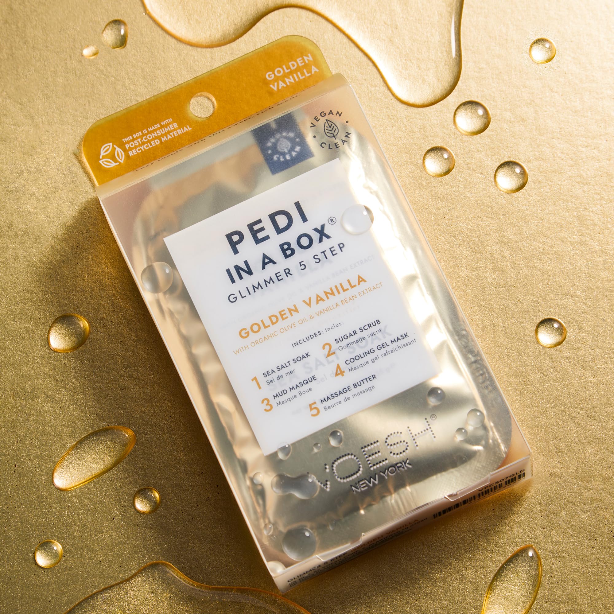 Voesh Unicorn Peach and Golden Vanilla 5-step pedicure set
