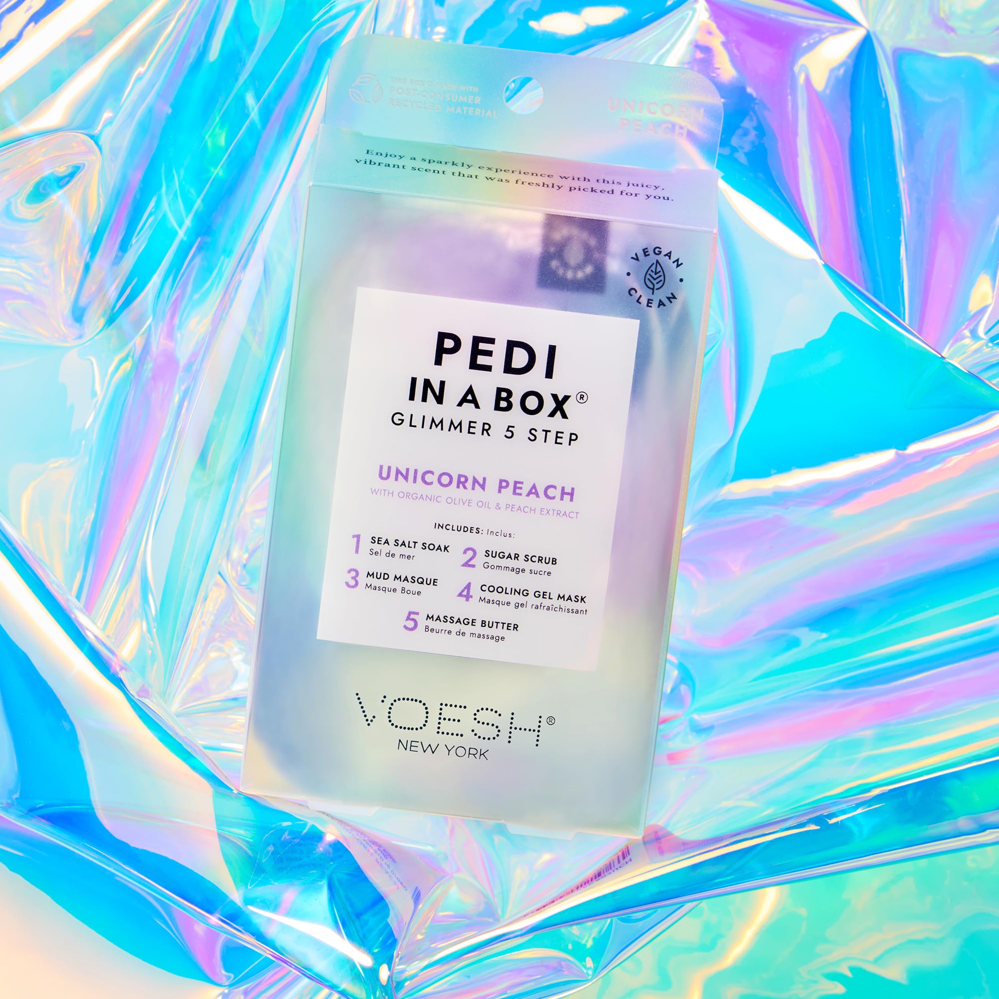 At-home vegan spa pedicure kit packaging