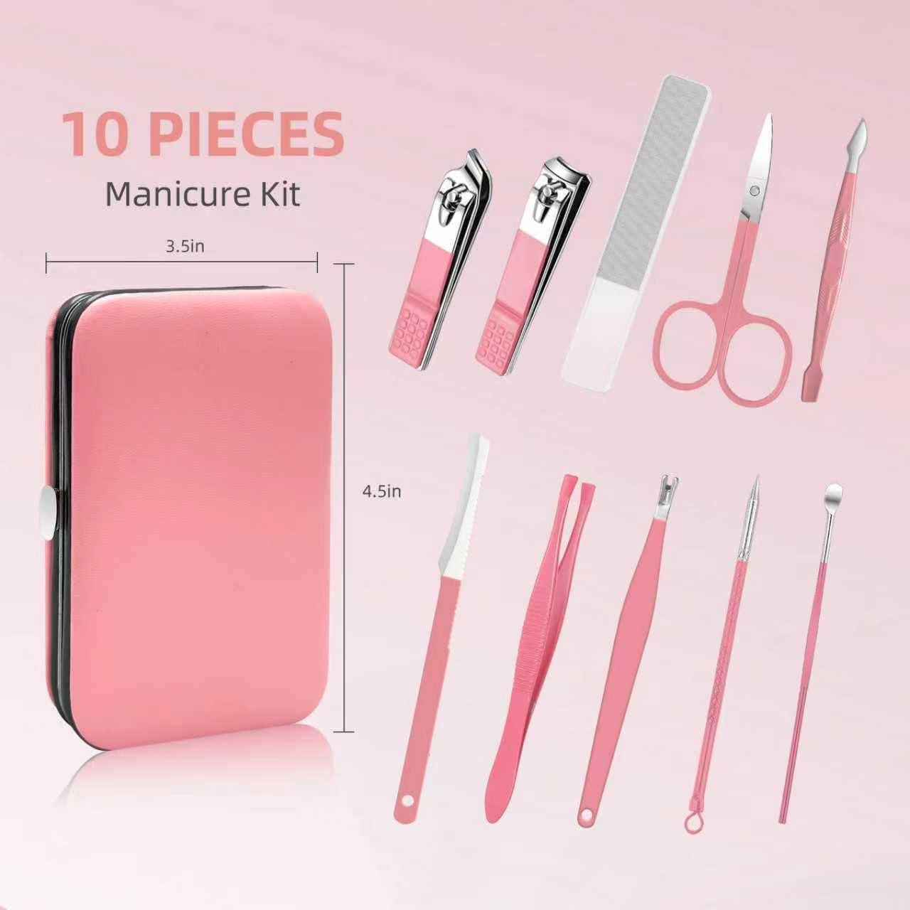 Andrea manicure kit stainless steel tools inside case