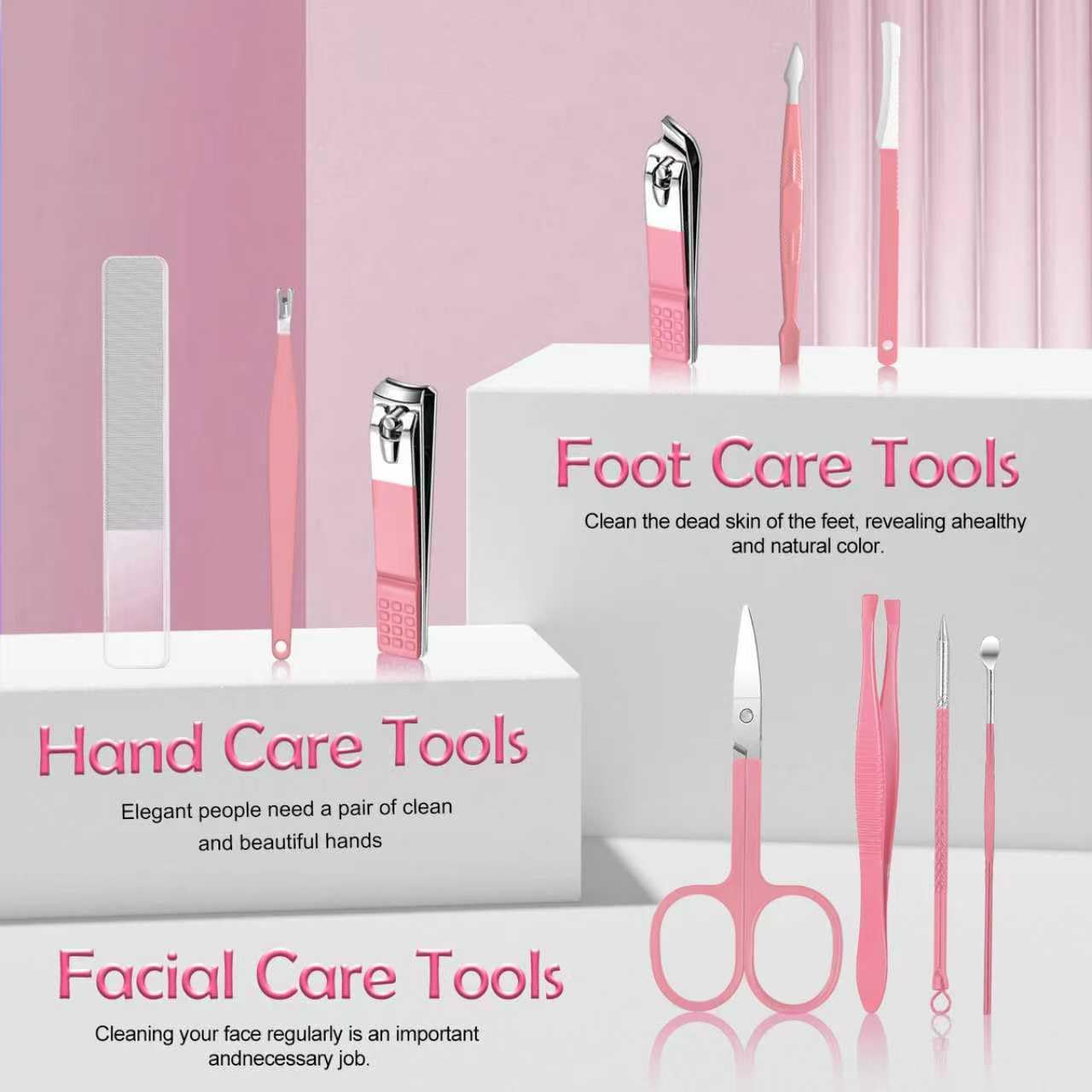 Top view of Andrea professional nail care grooming kit