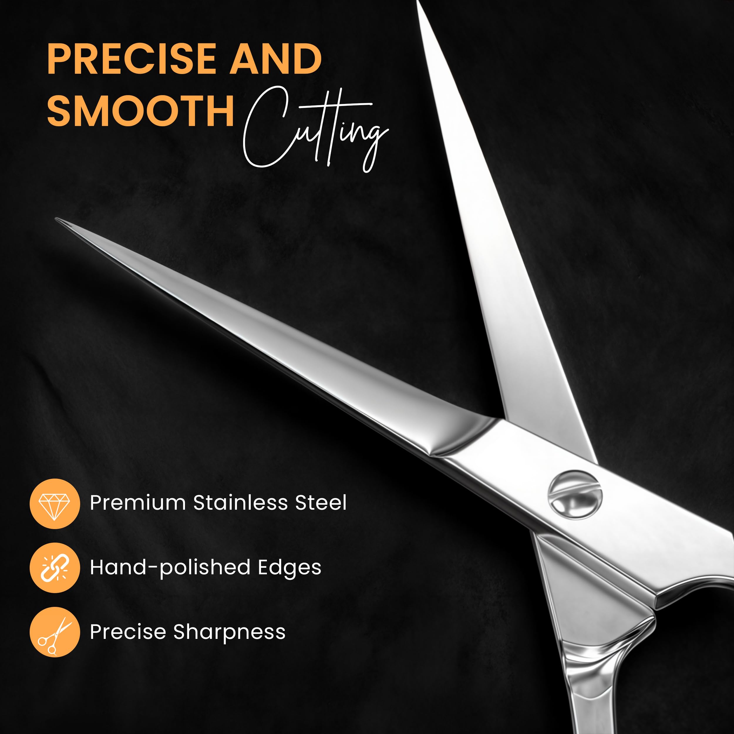 Utopia Care chromium reinforced hair shears highlighting rust resistant construction