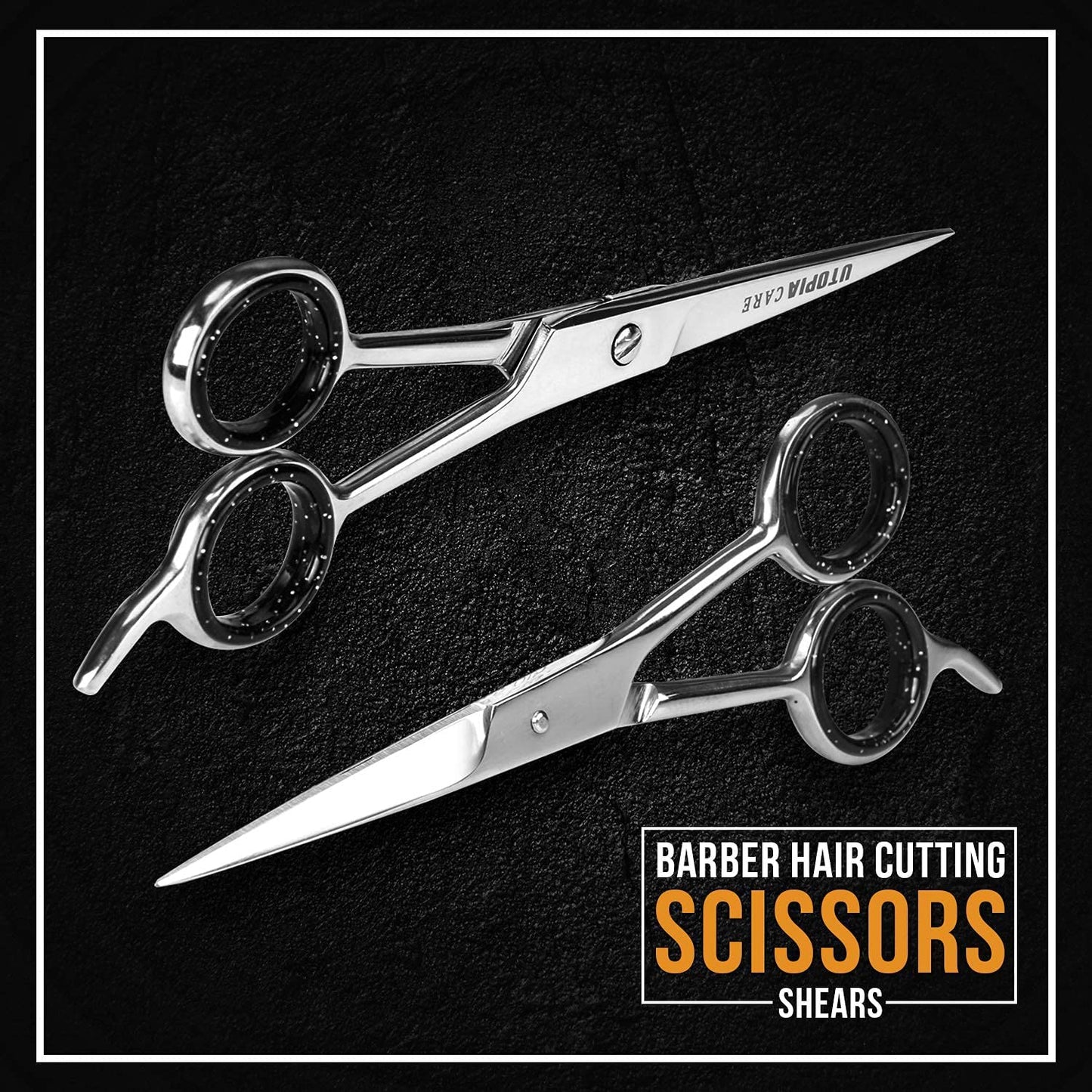 Utopia Care professional hair cutting scissors packaged for home and salon grooming
