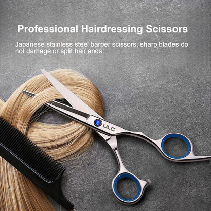 ULG hair cutting shears displayed open to show the mirror polished finish.