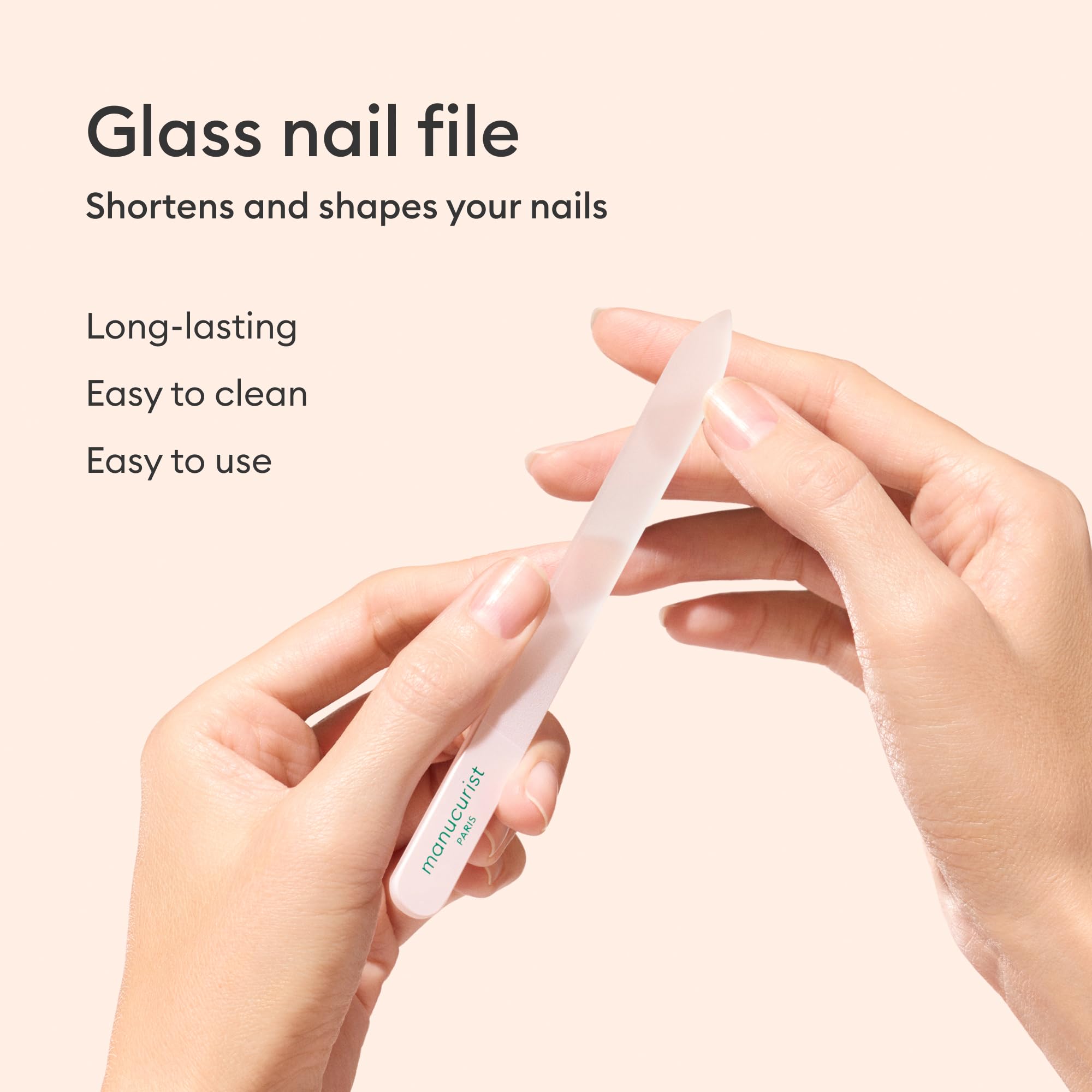 Dual ended glass cuticle pusher for precise at home nail care