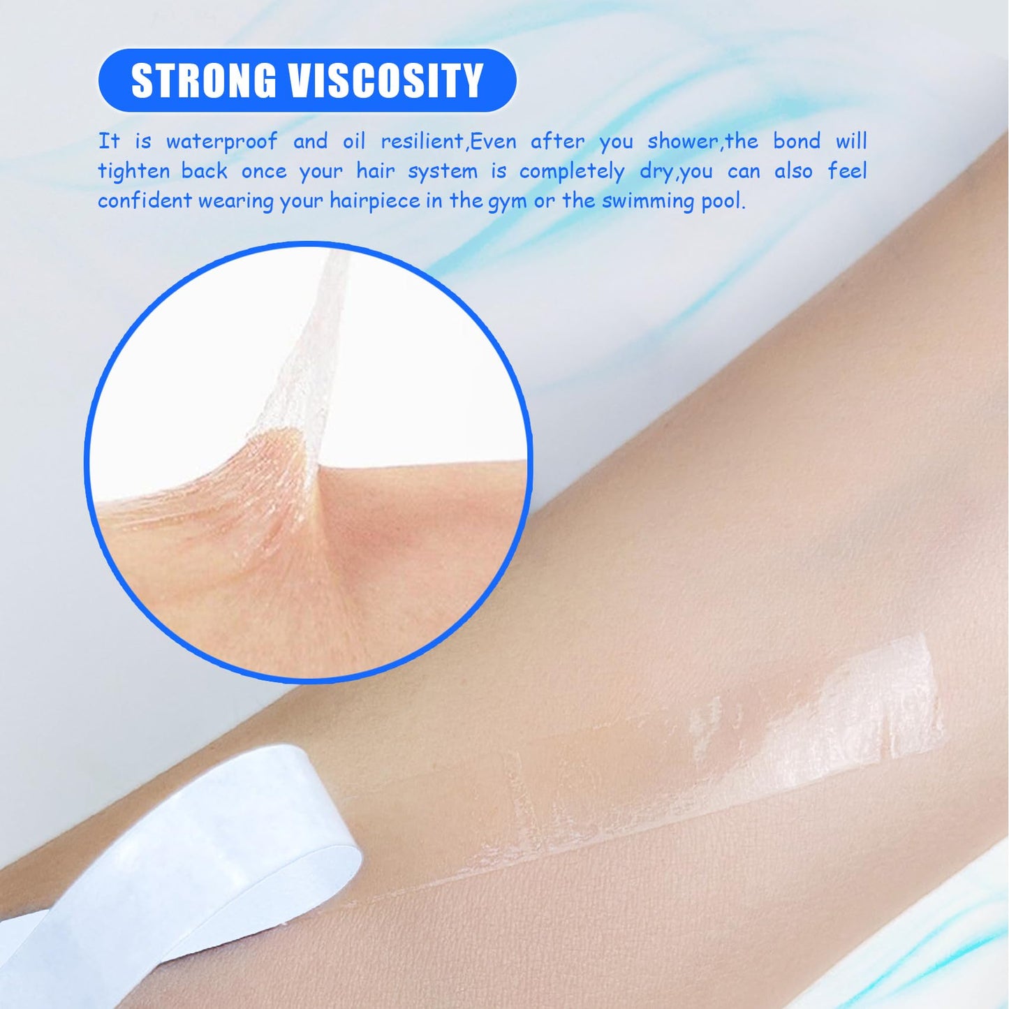 White no shine double sided adhesive tape for lace wigs and toupees