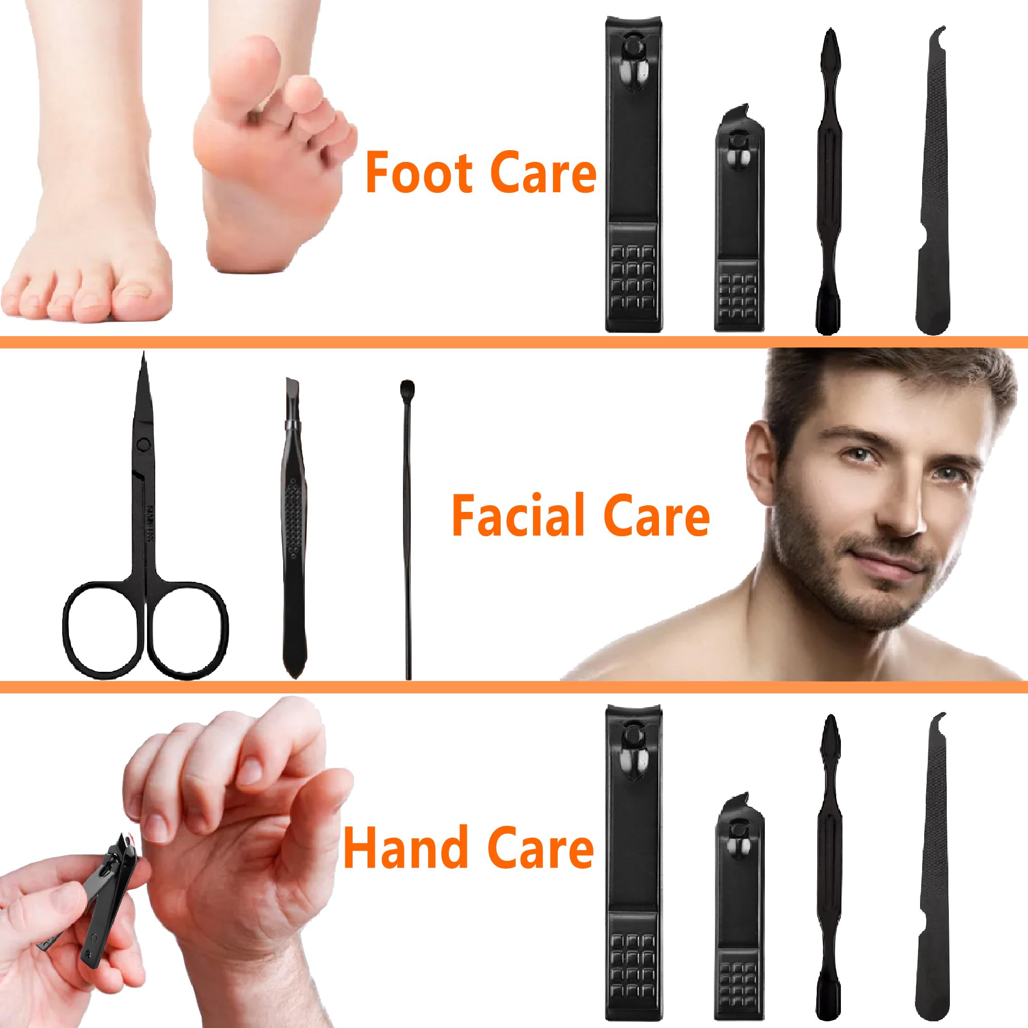 Detailed view of stainless steel nail clippers and scissors