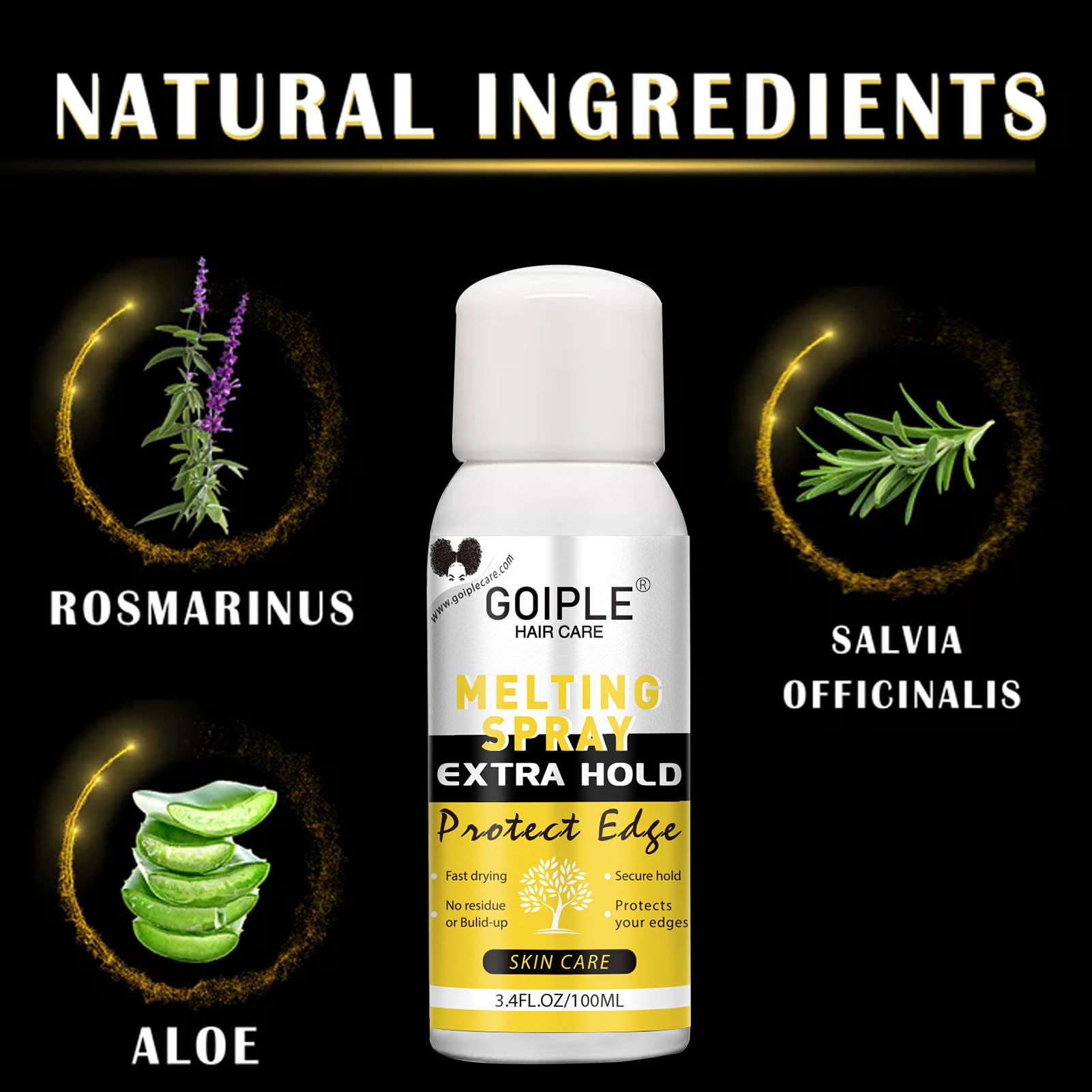 Glueless lace bond adhesive spray bottle displaying sweet melon scent label details