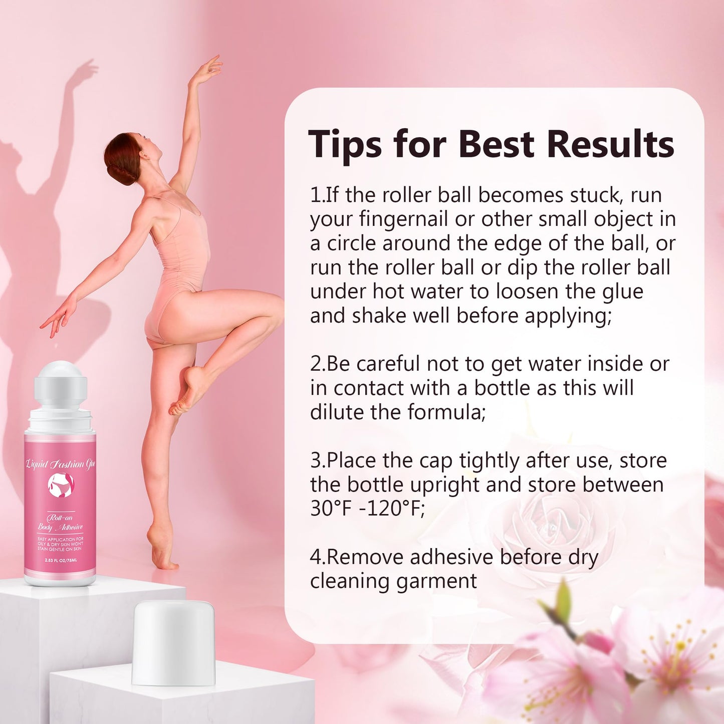 High viscosity body glue for dancers keeping clothes securely in place