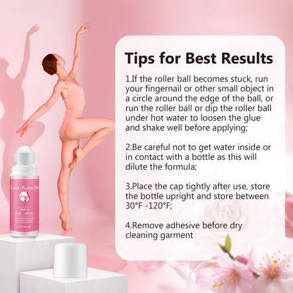 High viscosity body glue for dancers keeping clothes securely in place