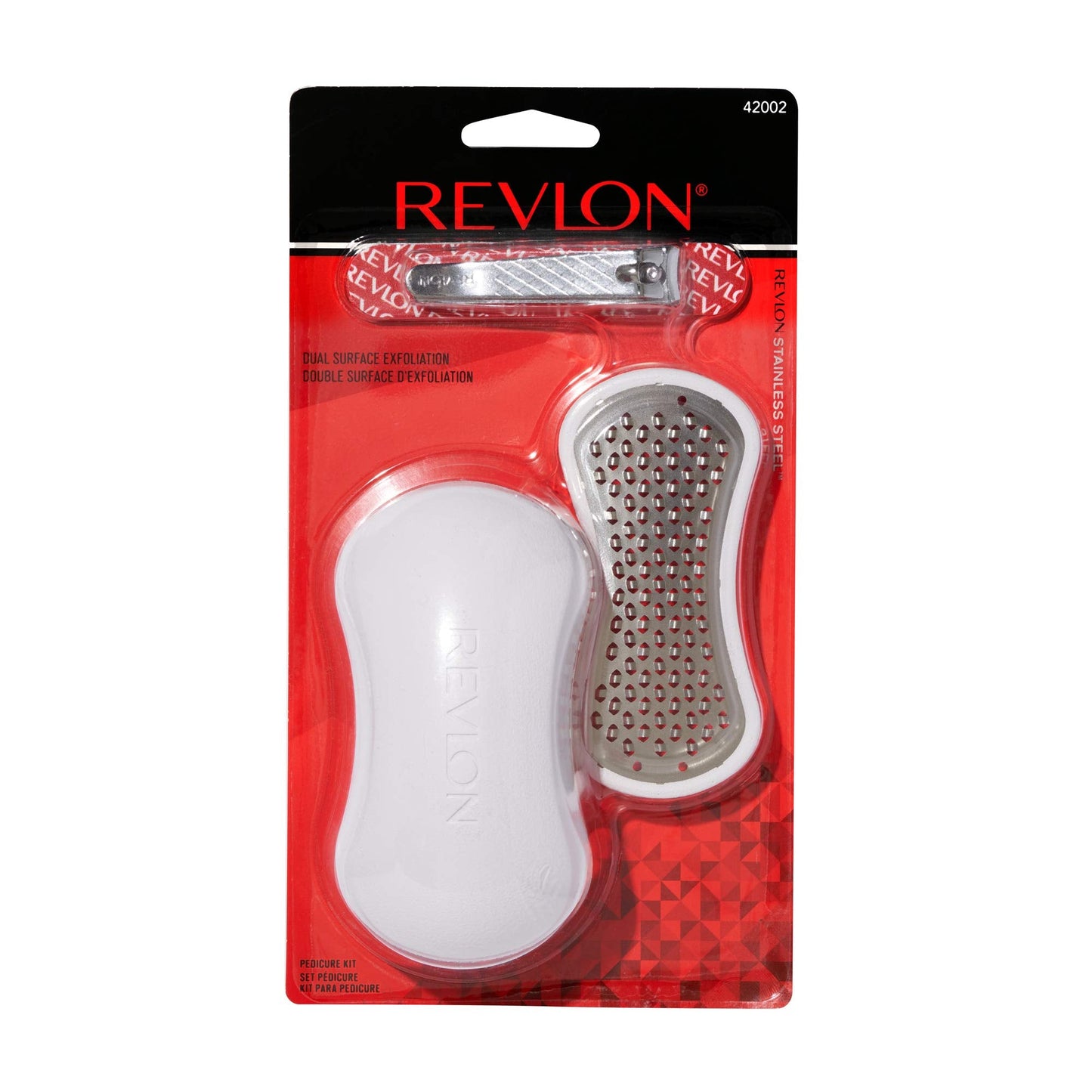 Packaging view of the authentic Revlon 3-piece pedicure set
