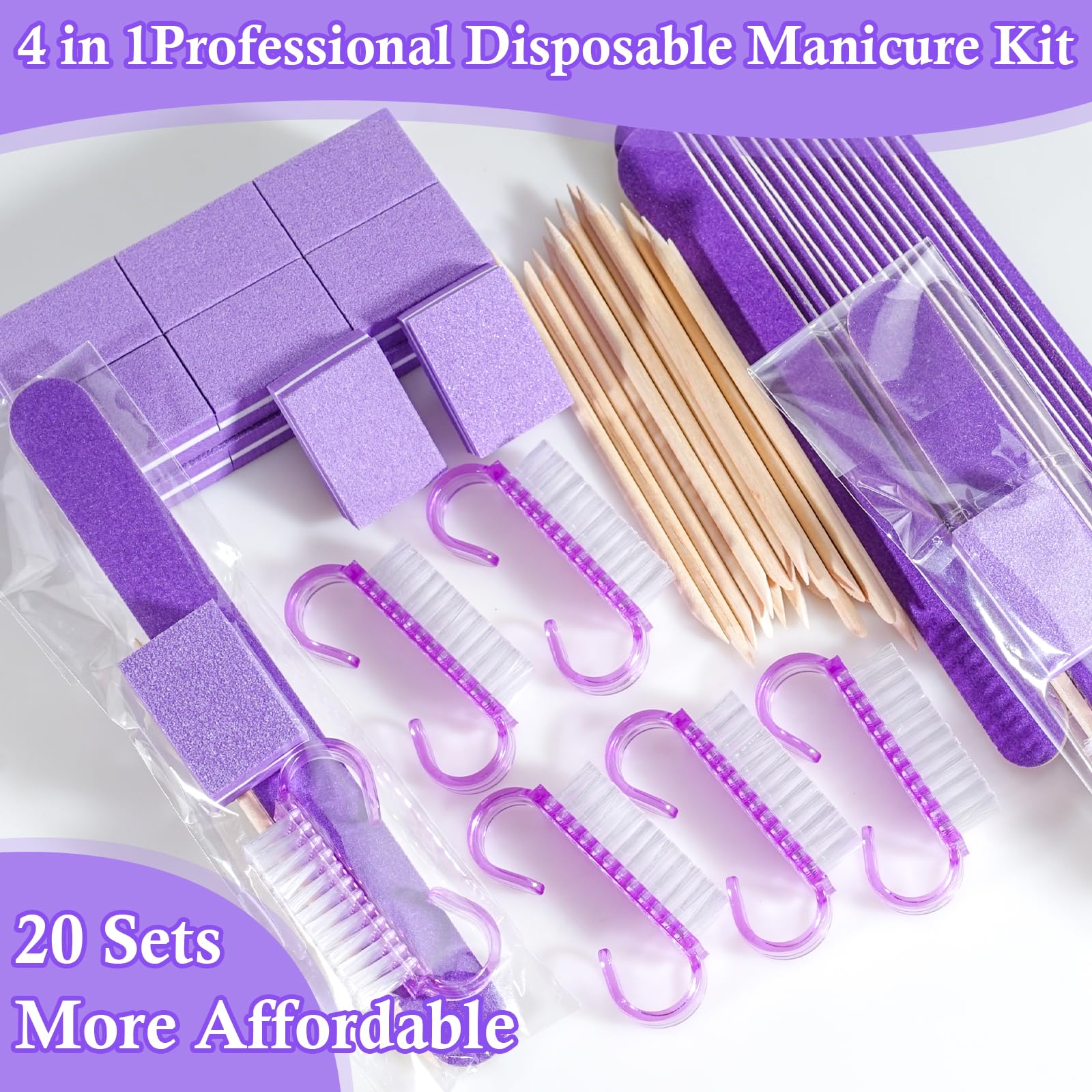 Wooden cuticle sticks included in the Uyolaxed manicure set