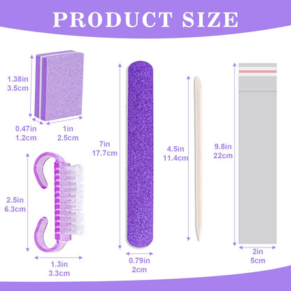 Travel-friendly disposable manicure kit organized for use