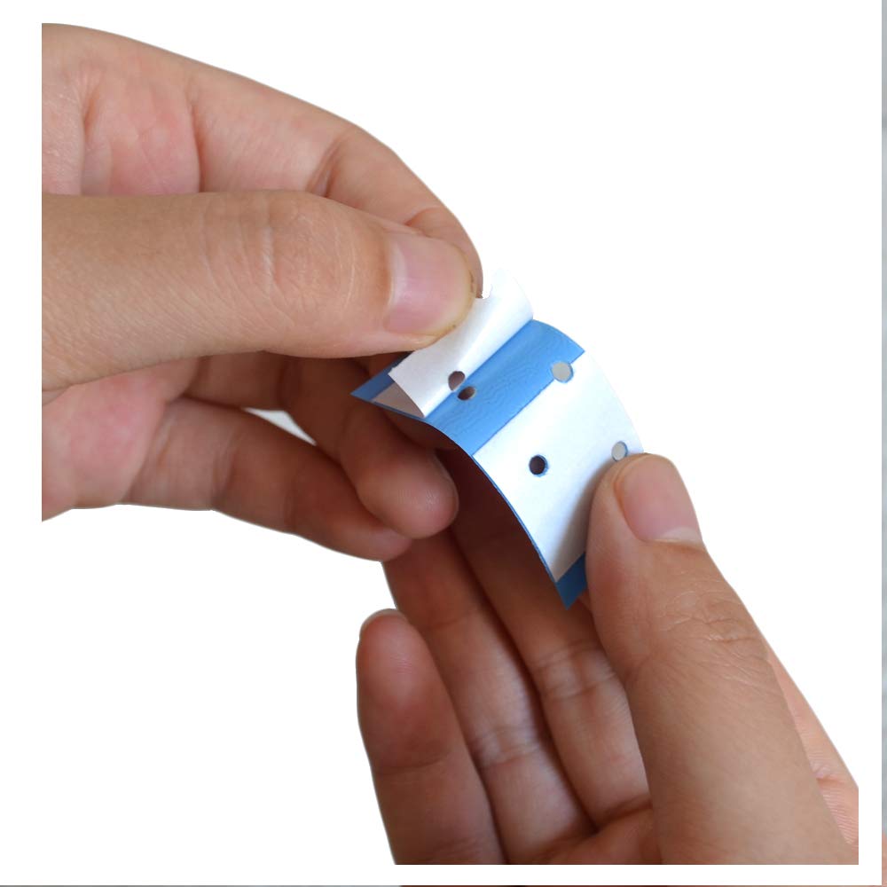 Close up of AIRAO double sided wig tape contour strip application side