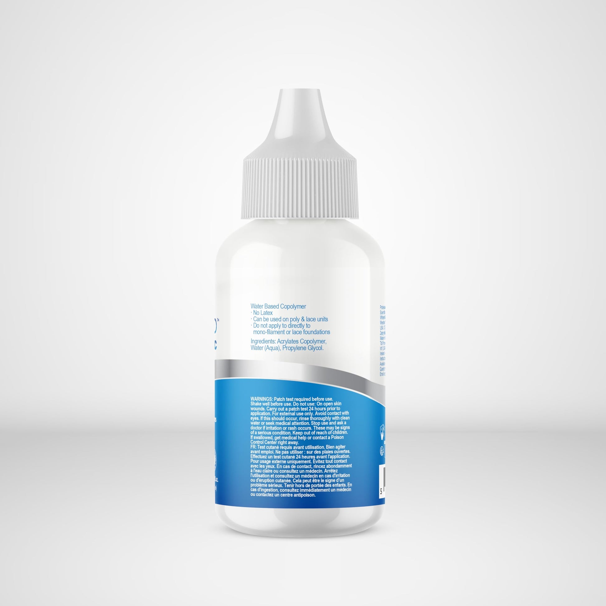 Water based invisible lace hair bonding glue liquid consistency illustration.