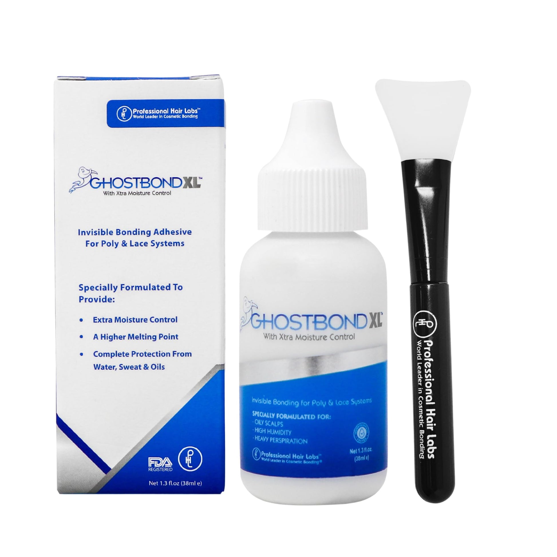 Non toxic non stringy wig bonding adhesive set for poly and lace systems