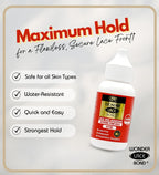 Ebin New York hair adhesive liquid formula application side view.