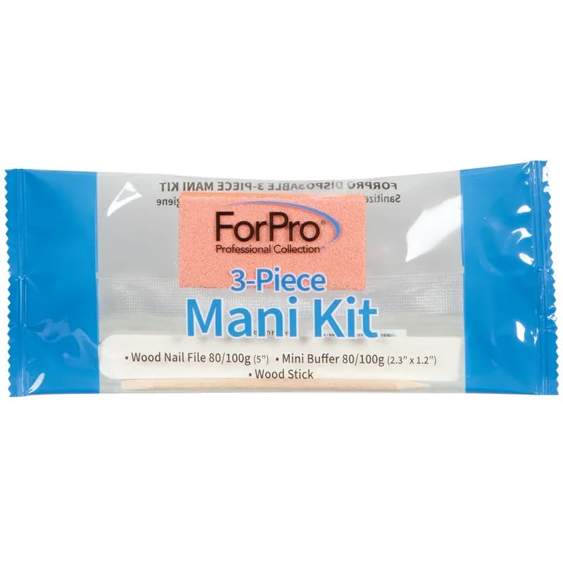 ForPro manicure kit showing white wood nail file and orange buffer