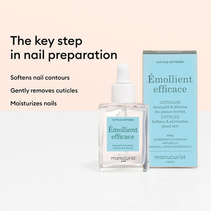 Educational flat lay of the Manucurist 3-step home manicure routine