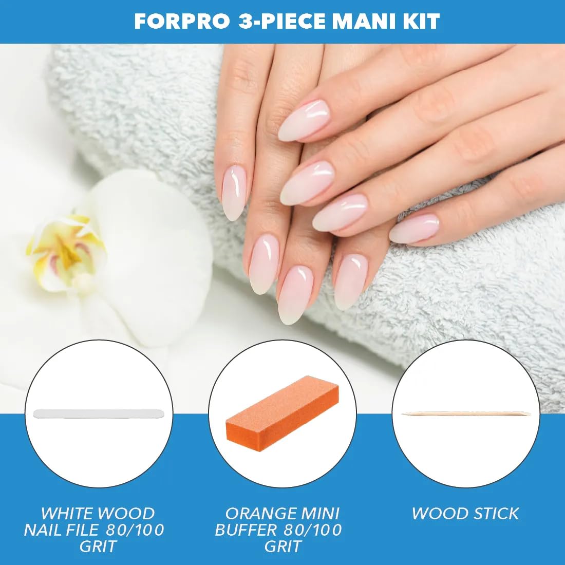Close up of 80/100 grit ForPro nail file