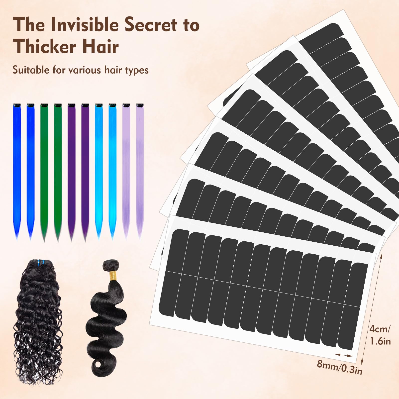 Close up of Fovko double sided adhesive tape strips