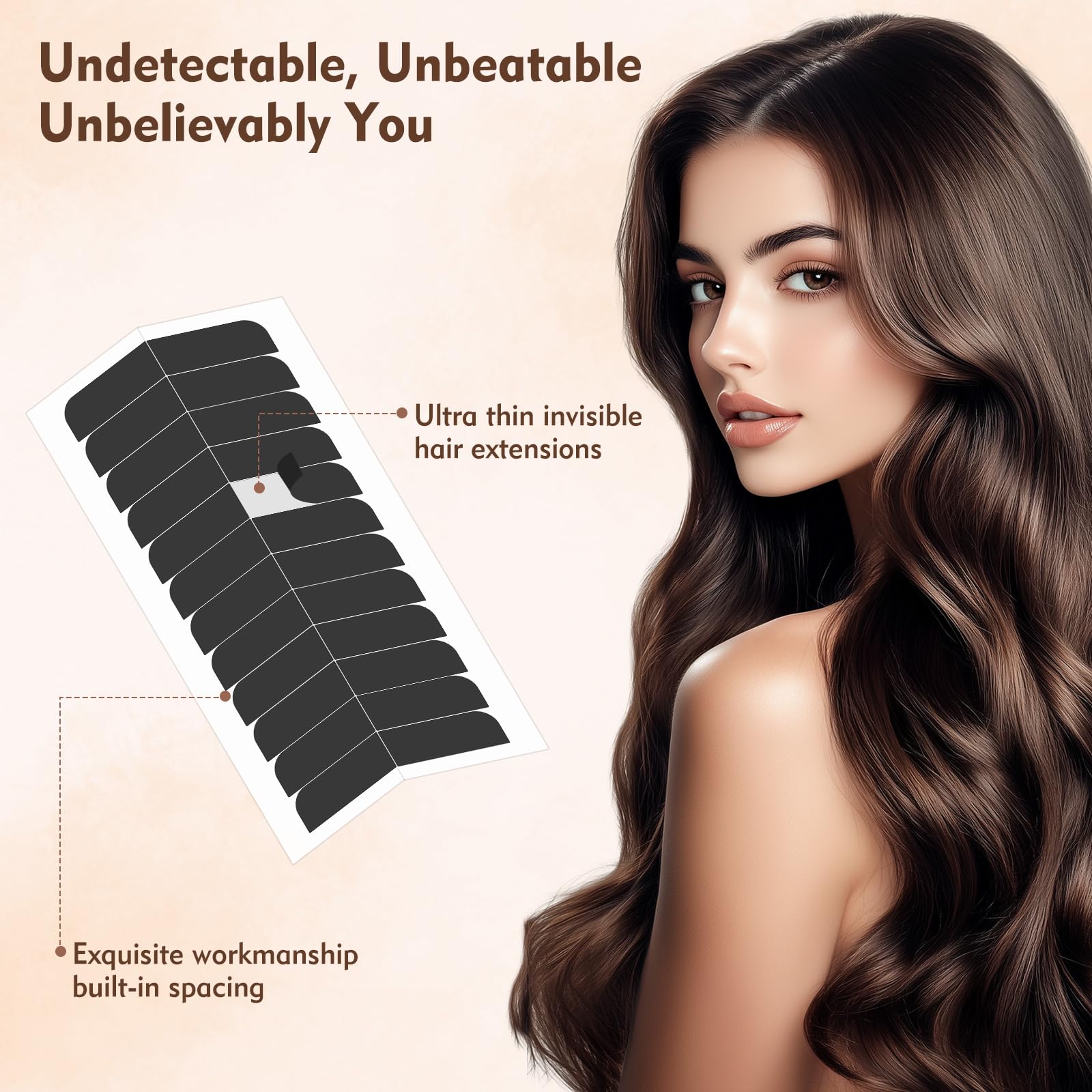 Fovko hair extension tape pack showing quantity