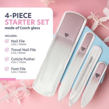 Bona Fide Beauty glass foot file and nail file set