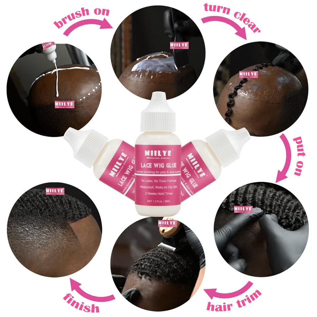 MIILYE authentic USA imported premium hair extension and wig installation glue bottle