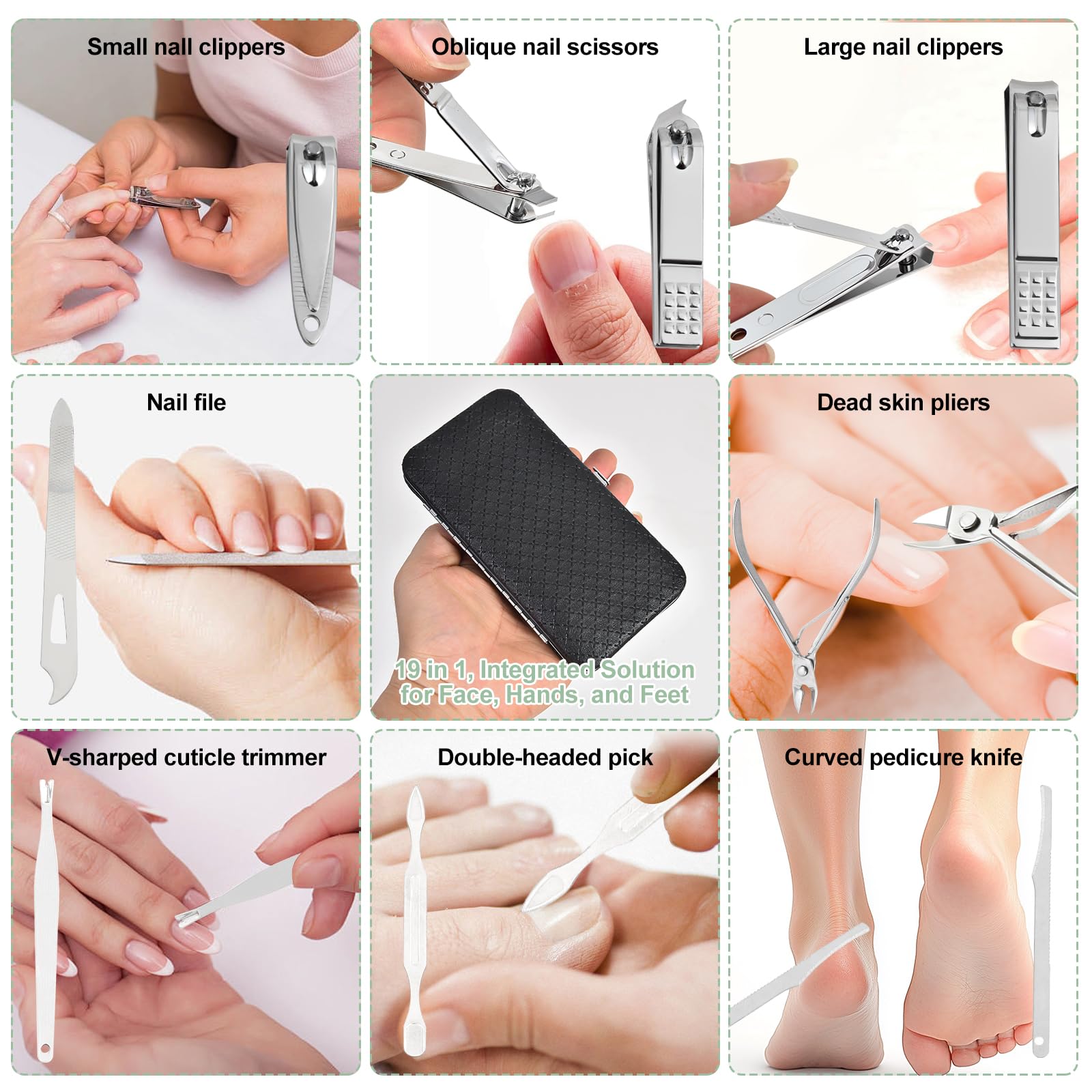 Black synthetic leather case for Iufqozg manicure set