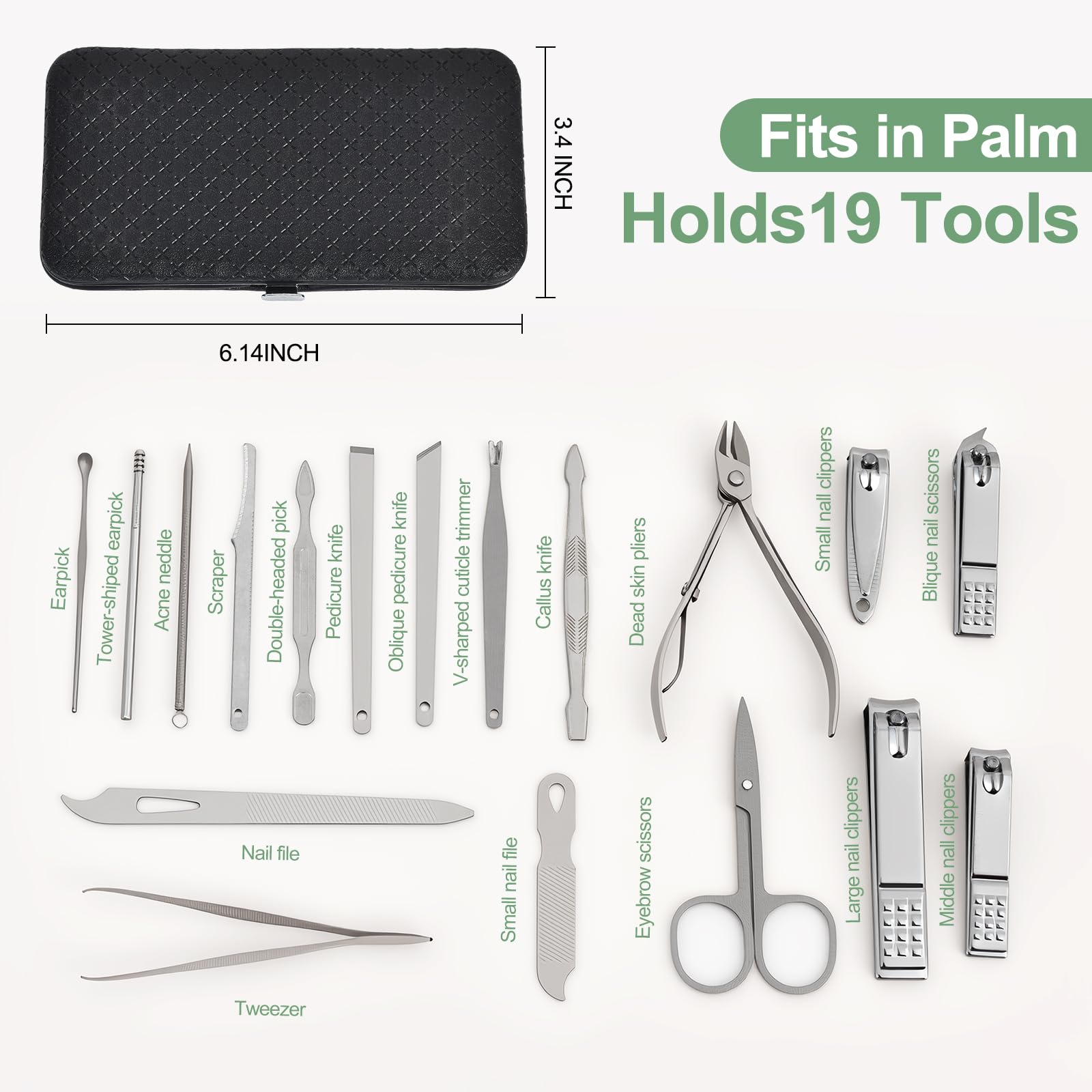 Top view of professional manicure and pedicure tool collection