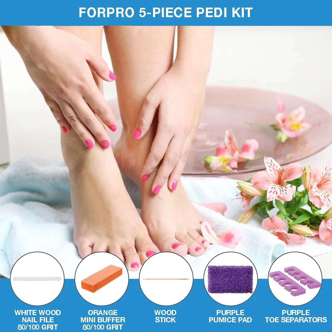 Professional foot care tools included in the ForPro Pedi Kit