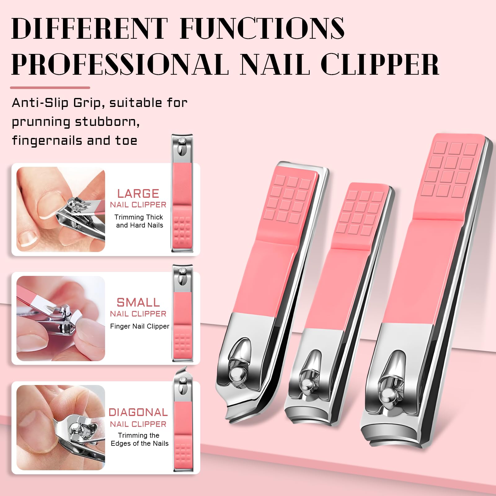 Close up of Bleswin professional nail clippers and grooming tools