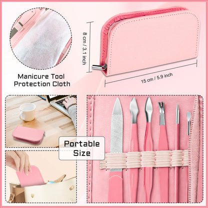 Side profile of Bleswin pink nail grooming kit case