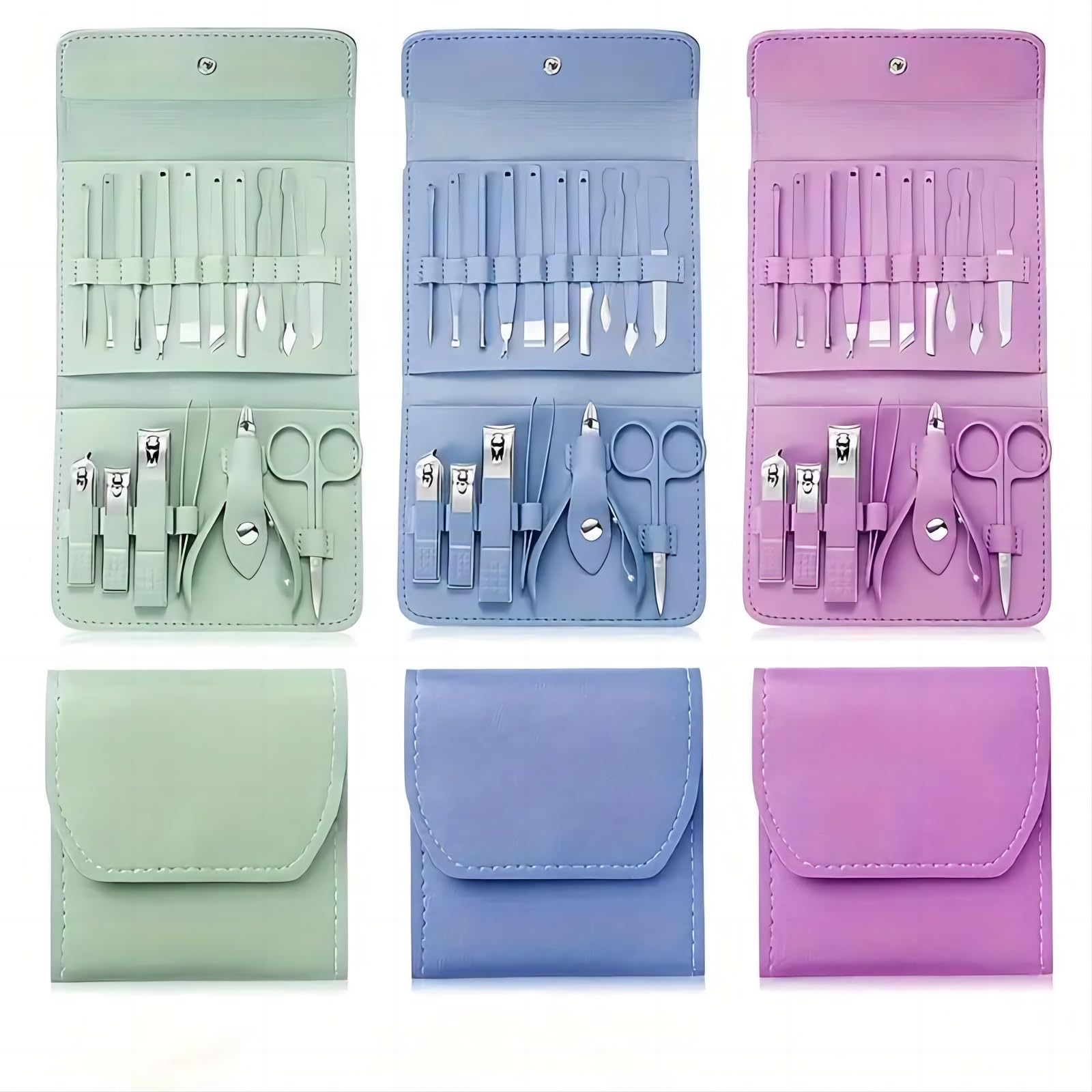 Close up of stainless steel nail clippers from AweStuffs grooming set