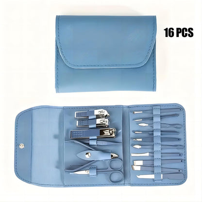 Compact luxury leather case for AweStuffs pedicure grooming tools
