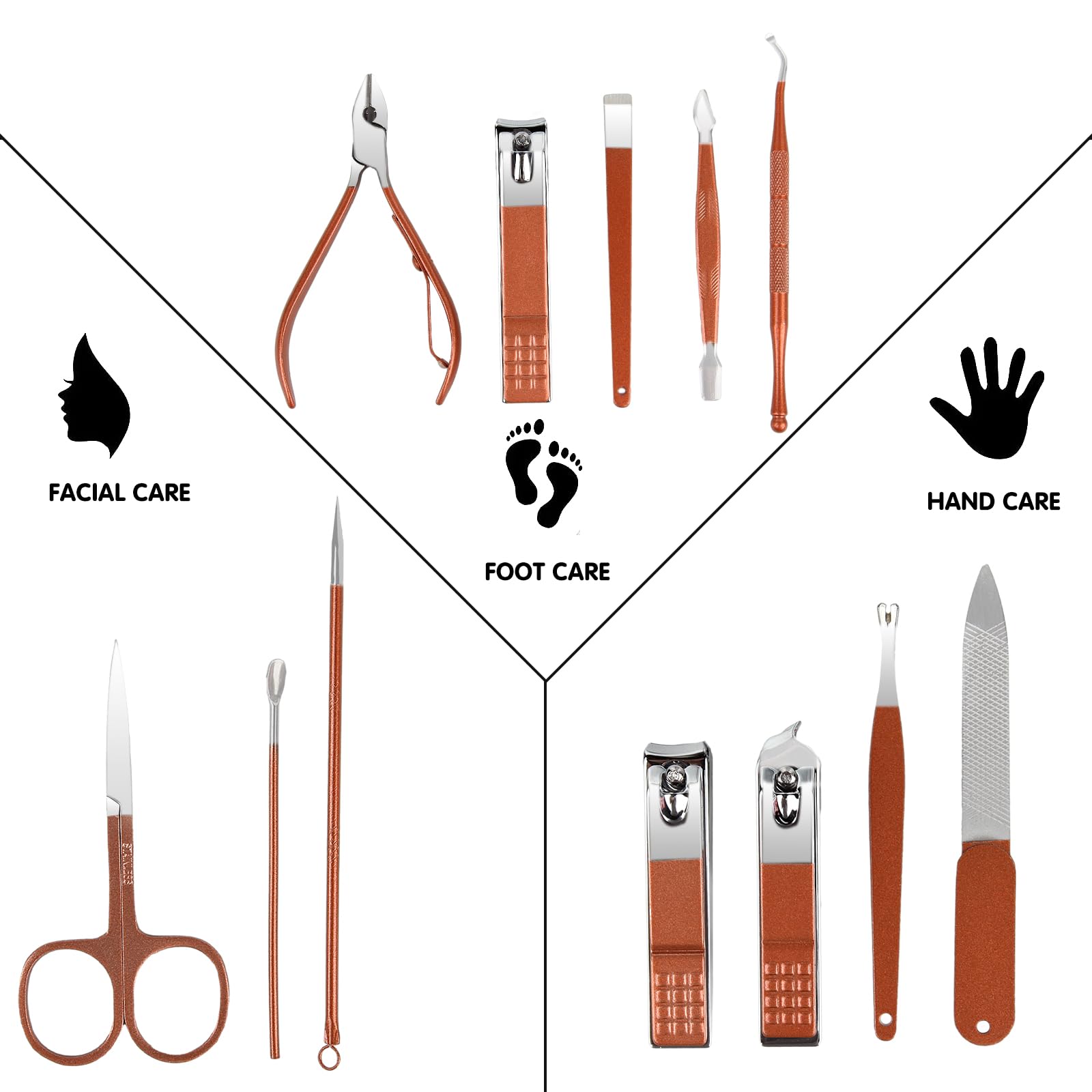 Bleswin stainless steel nail grooming tools set