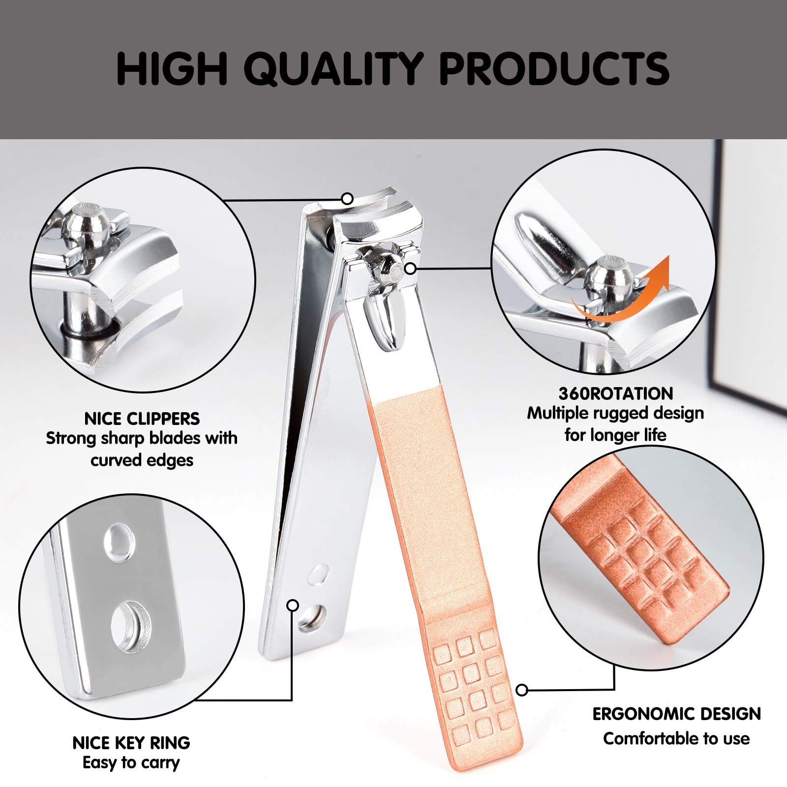 Bleswin travel friendly pink manicure set open view